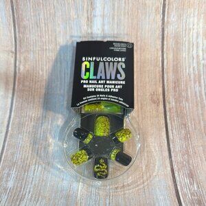 Claws Pro Nail Art Press on Nails - Black and Yellow #2659 Item #PHK395